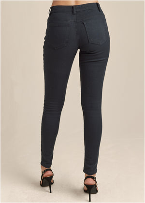 Heidi Skinny Jeans - Black Denim - thumbnail-3