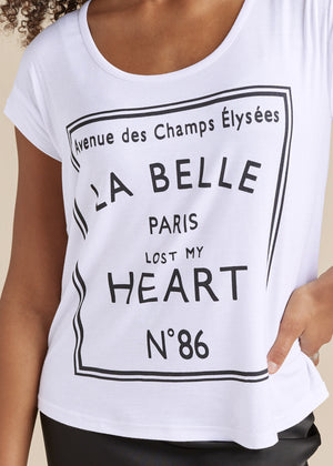 Love Print Top - White - thumbnail-3