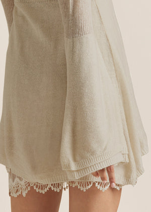 Boho Sweater Dress - Oatmeal - thumbnail-4