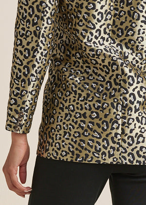 Leopard Jacquard Blazer - Black & Gold - thumbnail-4