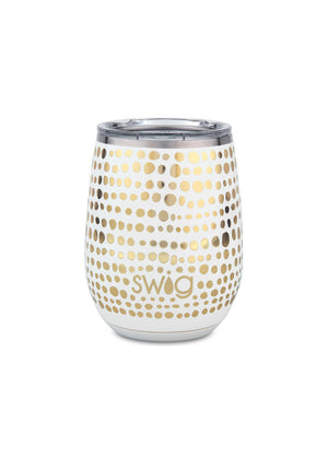 14 oz insulated tumbler - WHITE & GOLD - thumbnail-1