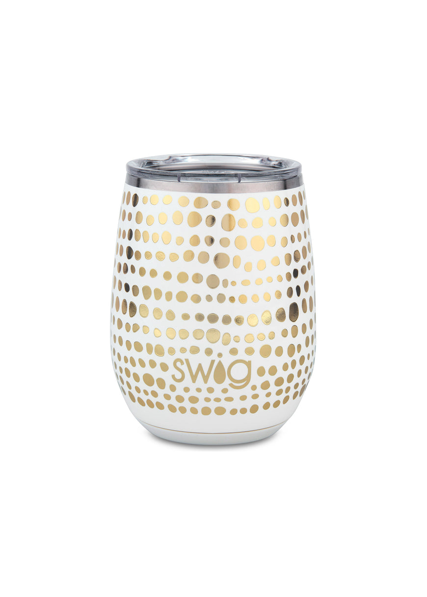 14 Oz Insulated Tumbler - WHITE & GOLD