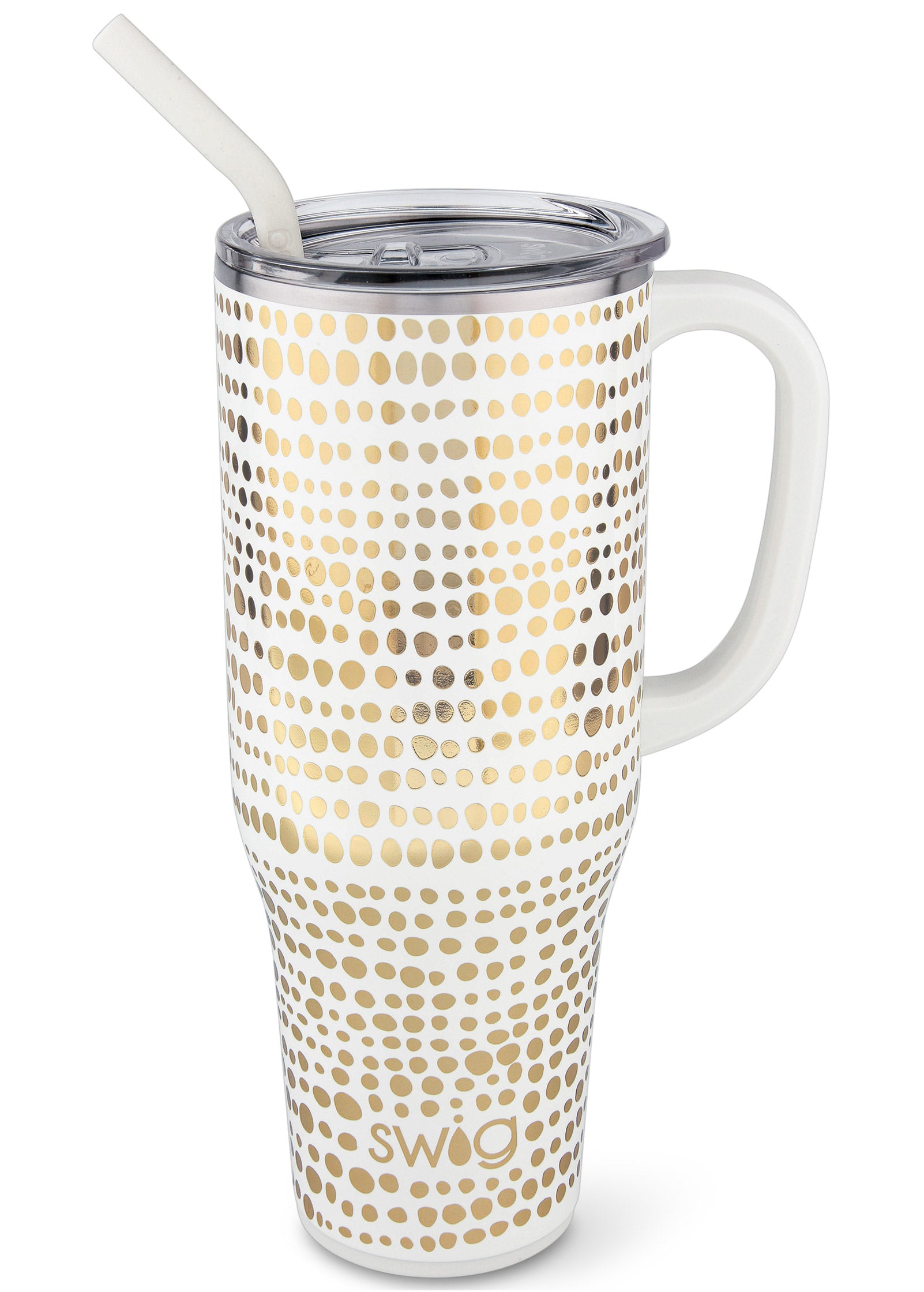 40 oz insulated tumbler - WHITE & GOLD