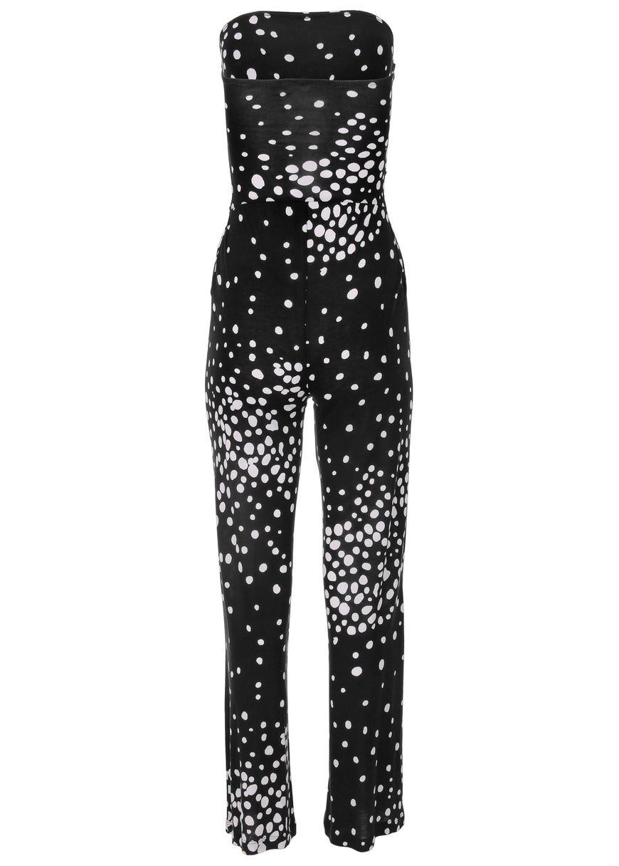 Strapless Printed Jumpsuit - Black & White