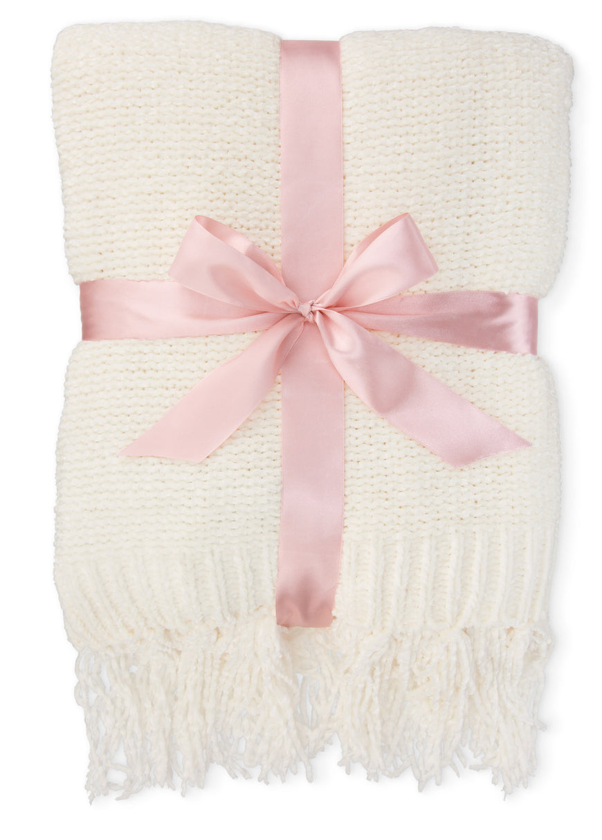 Cozy fringe blanket - Cream