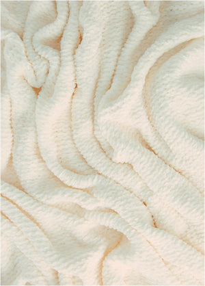 Cozy fringe blanket - Cream - thumbnail-2