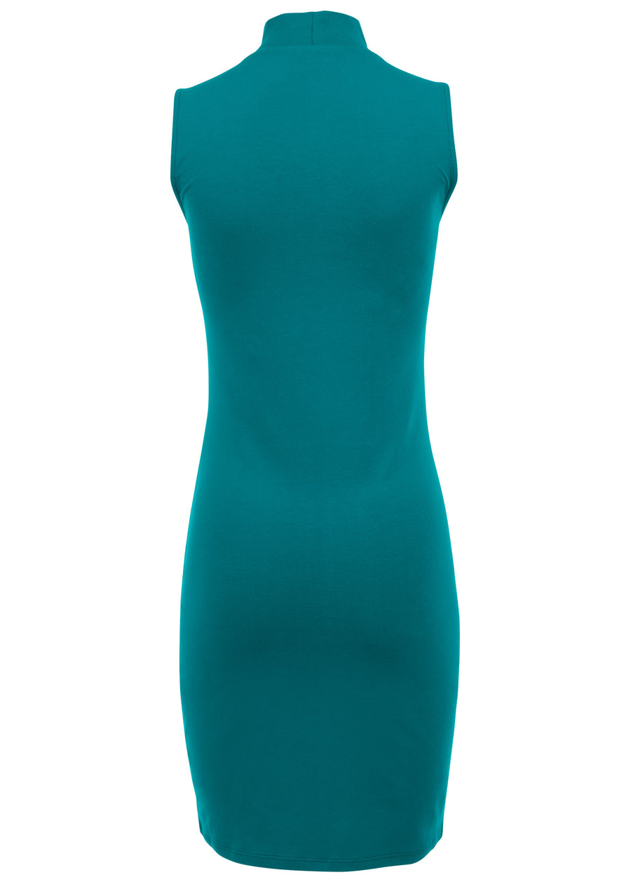 Mock neck mini dress - Teal