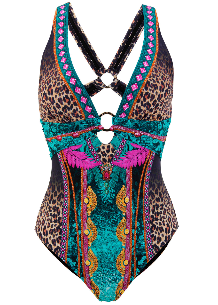 Criss Cross One Piece  - Jungle Beauty