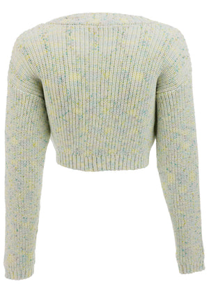 Marled Crop Cardigan - Multi Color - thumbnail-5