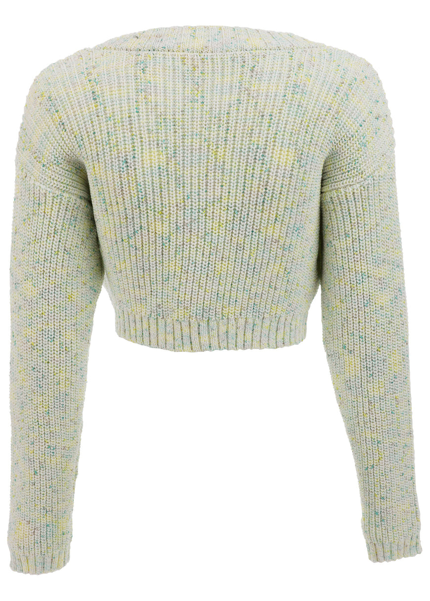 Marled crop cardigan - Multi Color