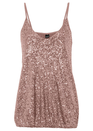 Sequin Tank Top - Rose Gold - thumbnail-4