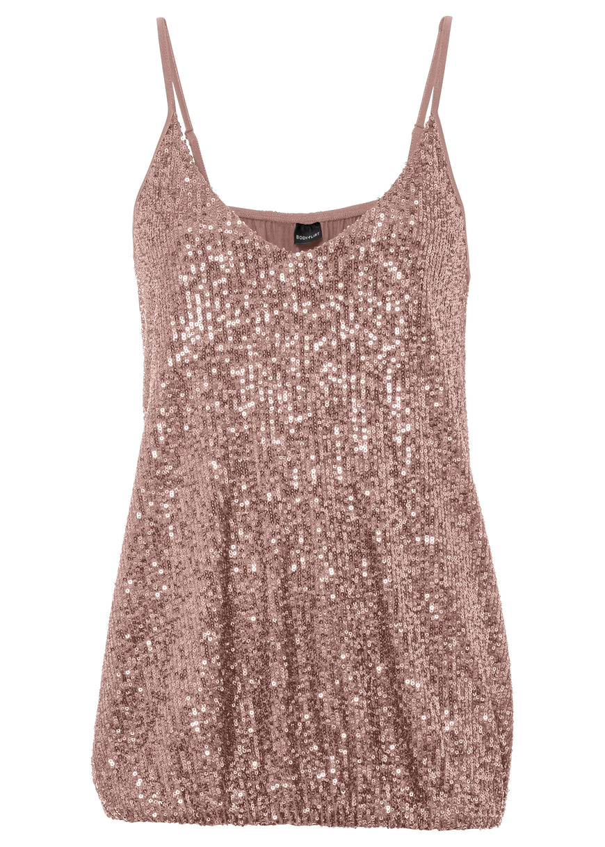 Sequin Tank Top - Rose Gold