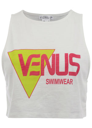 Venus retro logo tank - Off White - thumbnail-3