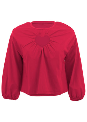 Cut-Out Heart Top - Red - thumbnail-4