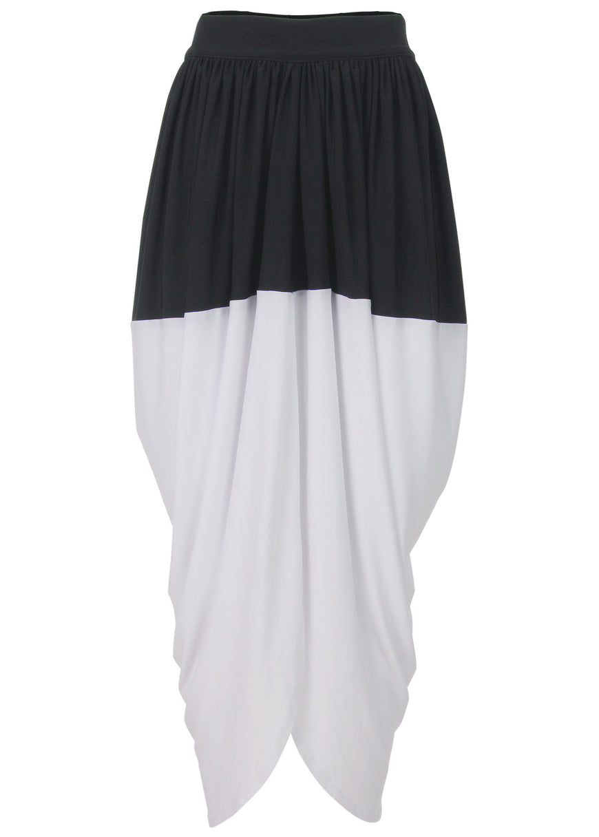 Front slit midi skirt - Black & White