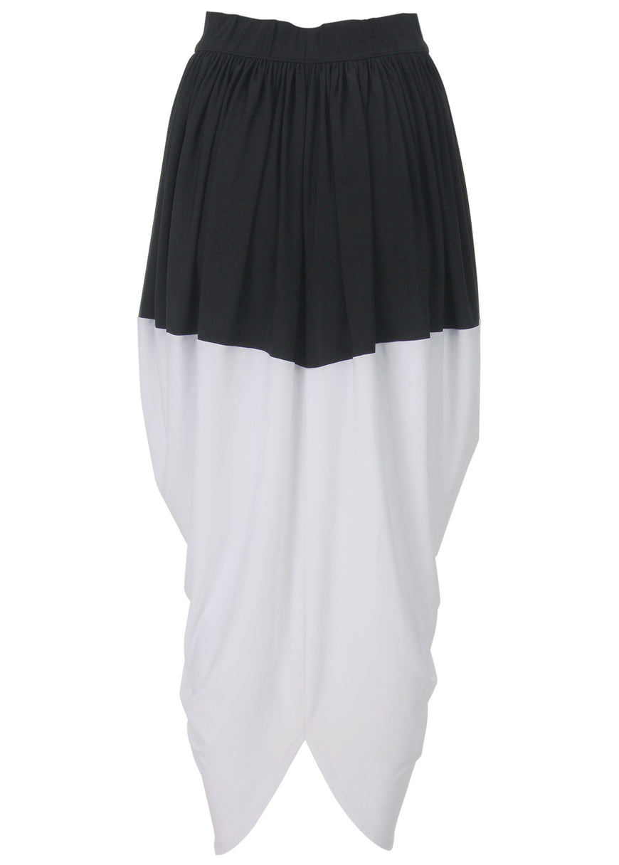 Front slit midi skirt - Black & White