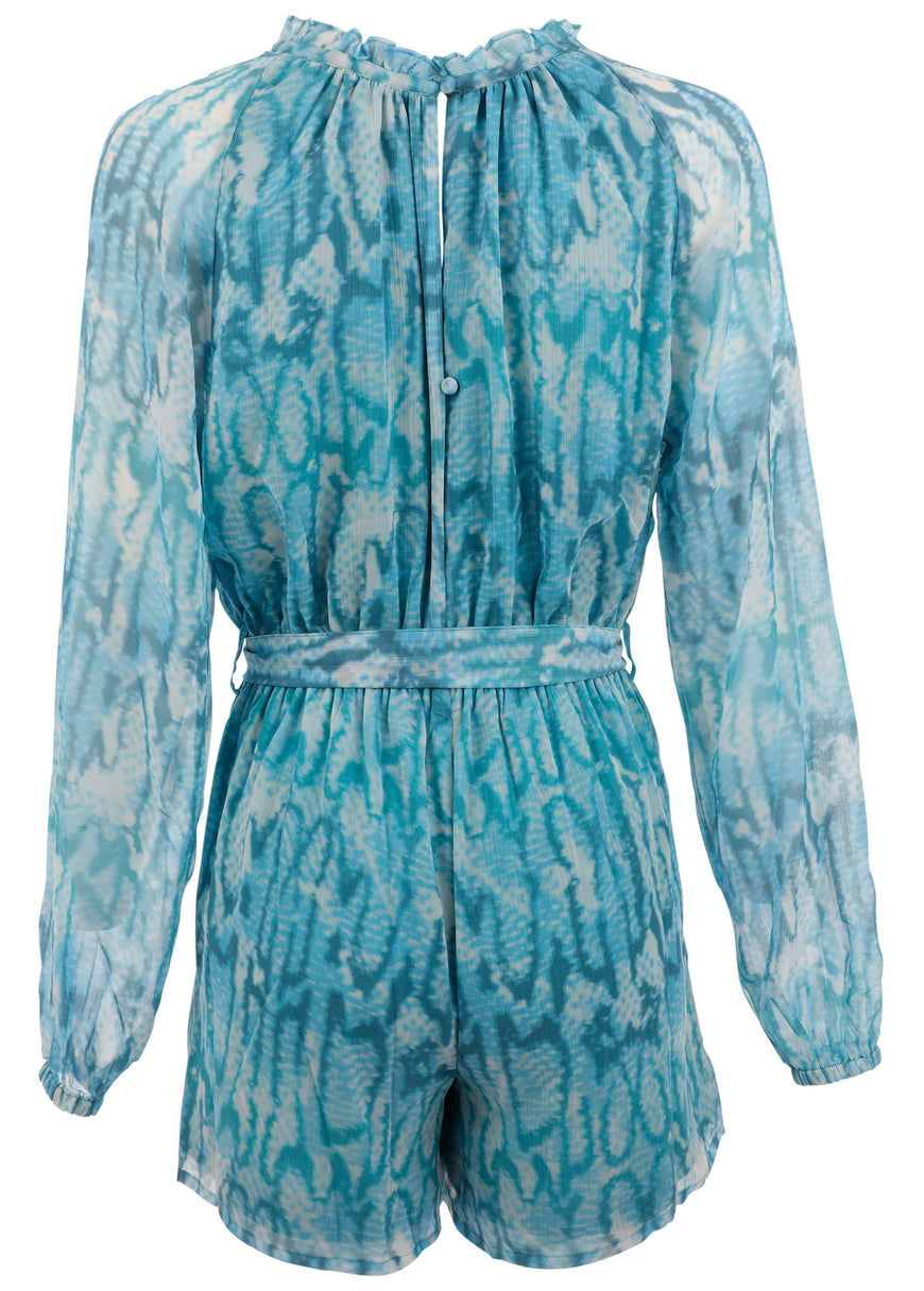 Crinkle Chiffon Romper - Water Snake