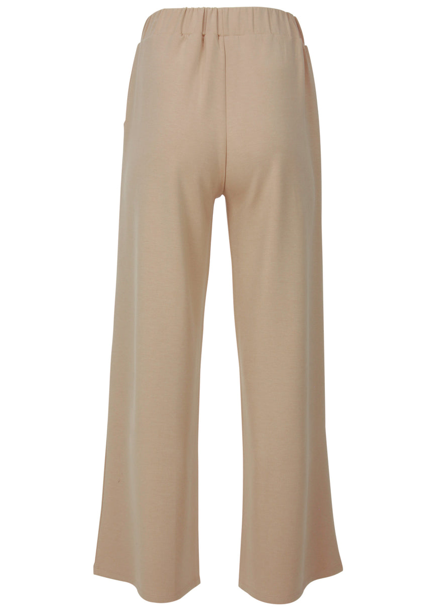 Double Knit Wide Leg Pants - Tan