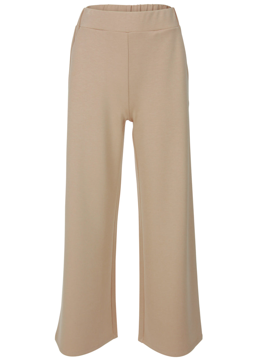 Double Knit Wide Leg Pants - Tan