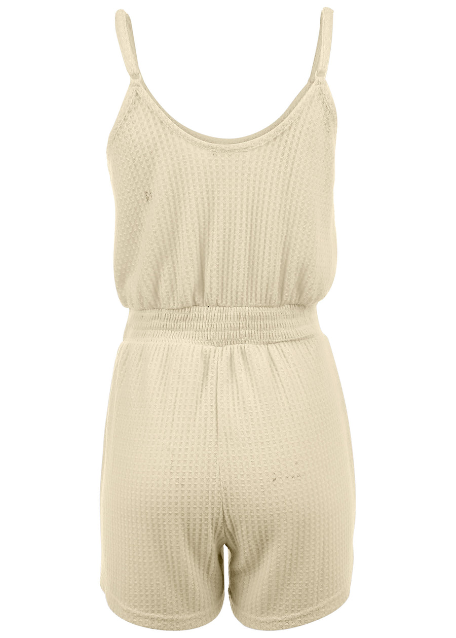 Cozy Waffle Romper - Oatmeal