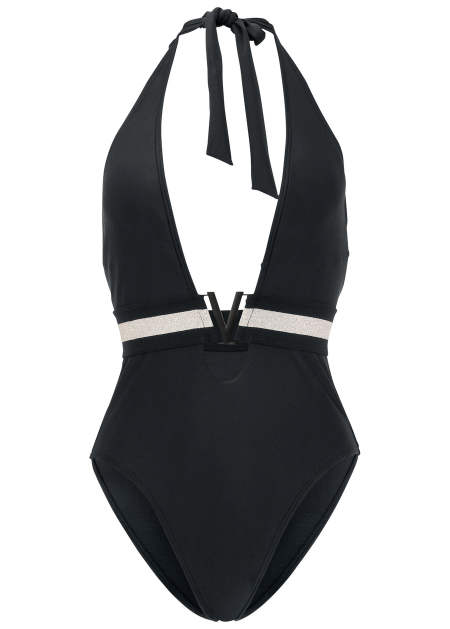 Deep v one-piece - Black Beauty