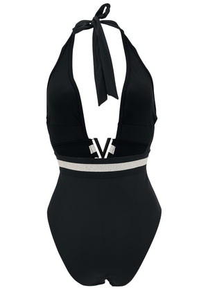 Deep v one-piece - Black Beauty - thumbnail-5