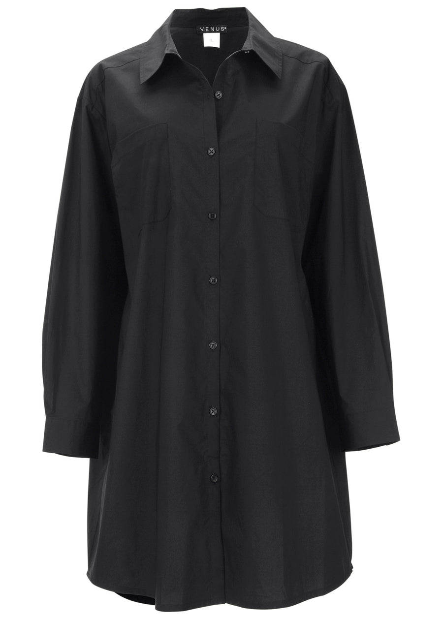 Shirt Dress - Black