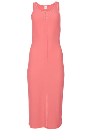 Henley Midi Dress - Coral - thumbnail-3