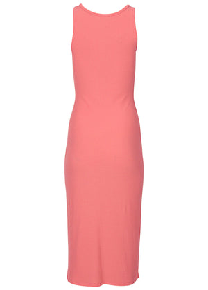 Henley Midi Dress - Coral - thumbnail-4