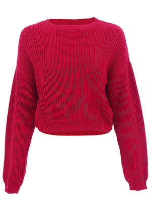 Slub Crew Sweater - Red - thumbnail-3