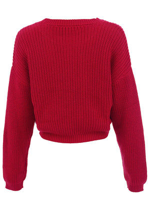 Slub crew sweater - Red - thumbnail-4