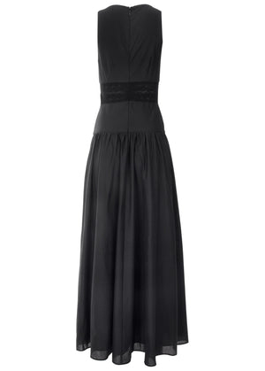 Lace Detail Drop Waist Maxi - Black - thumbnail-4