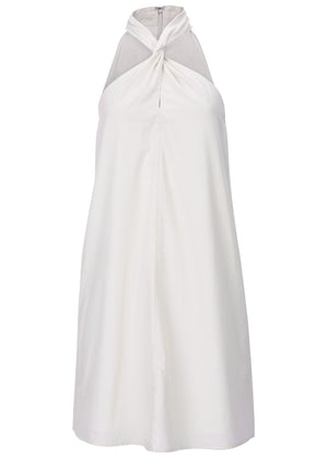 Twist Halter Dress - Off White - thumbnail-4