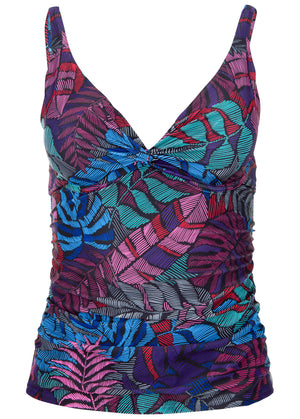 Underwire Twist Tankini - Tropical Leaves - thumbnail-3