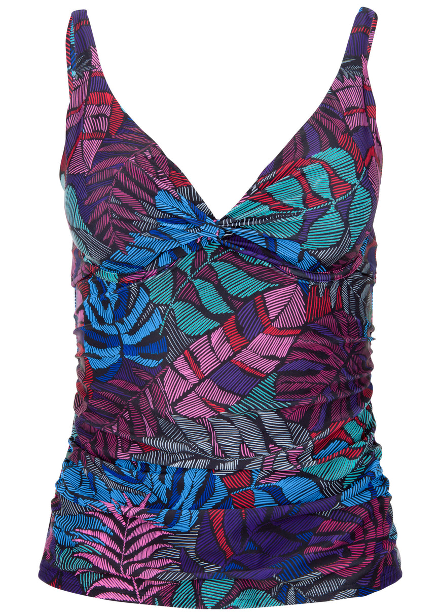 Underwire Twist Tankini - Tropical Leaves