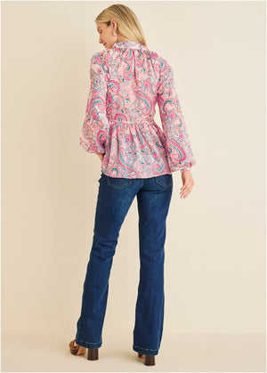 High-Low Blouse - Venetian Paisley - thumbnail-2