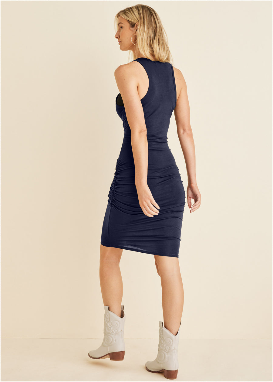 Ruched tank dress - Navy