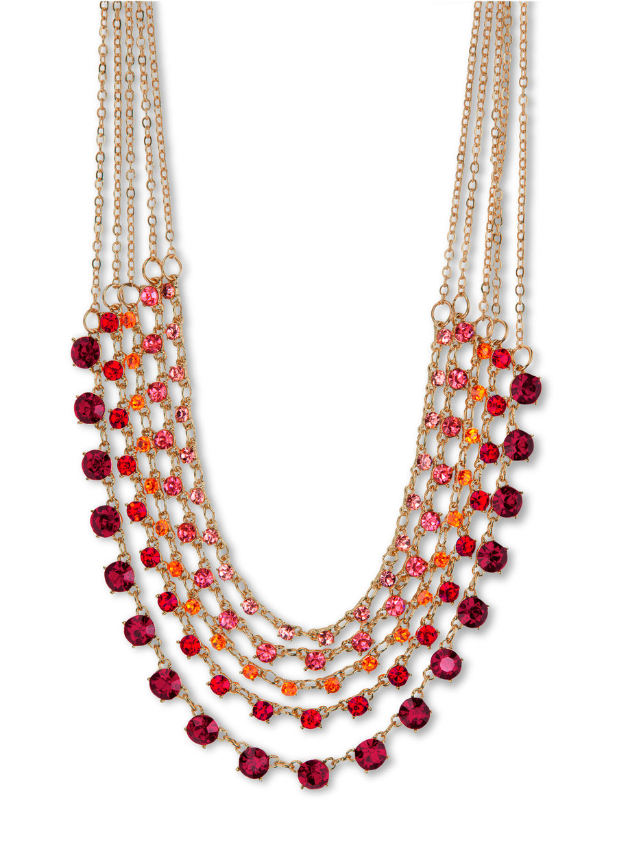 Layered Jewel Necklace - Gold Multi