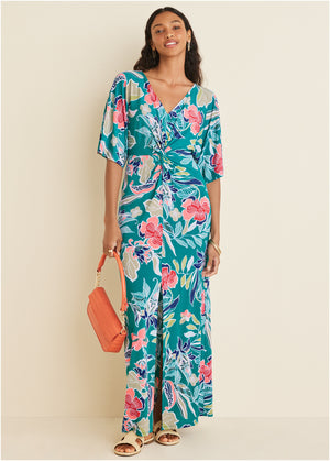 Twist Front Maxi Dress - Paradise Floral - thumbnail-5