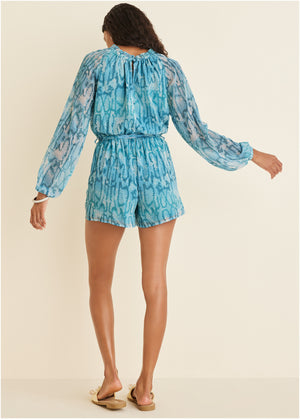 Crinkle chiffon romper - Water Snake - thumbnail-2