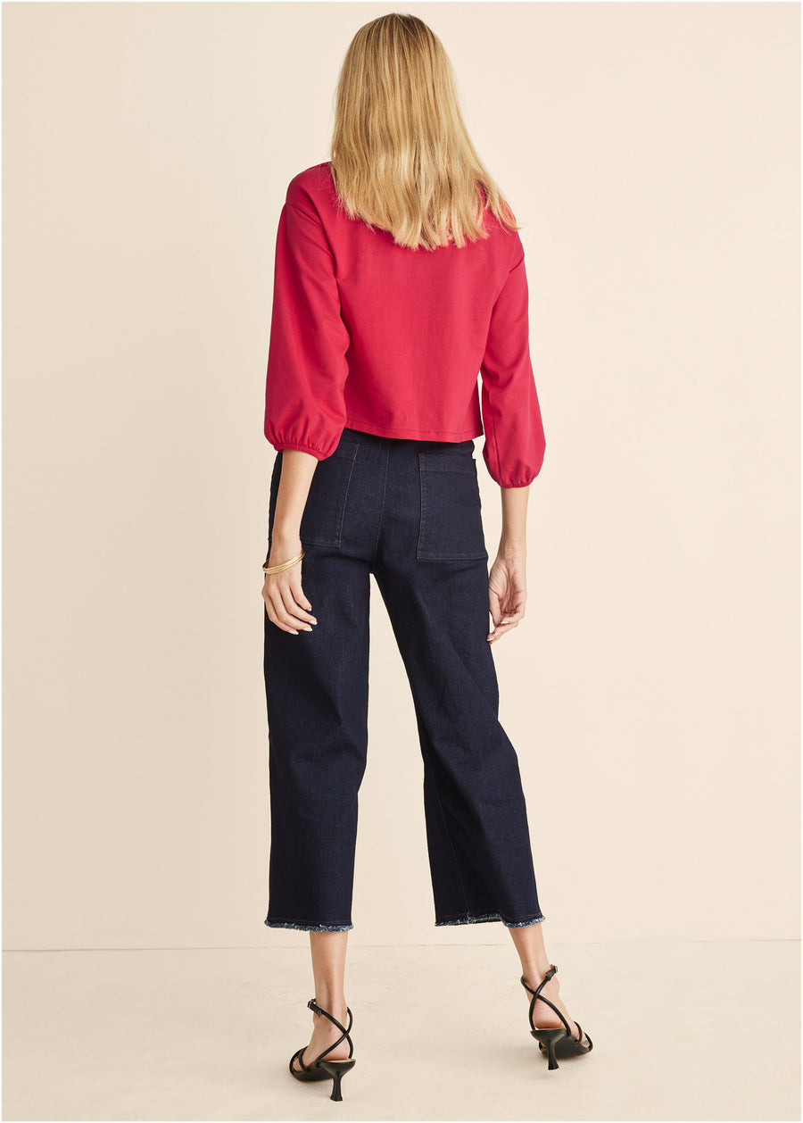 Cut-Out Heart Top - Red