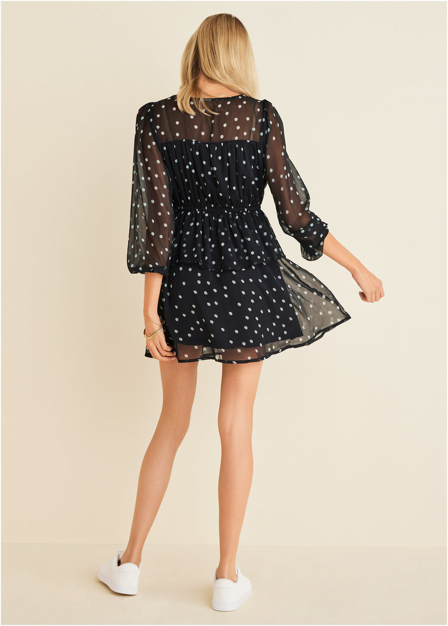 Sheer Beauty Mini Dress - Dolce Vita Dot