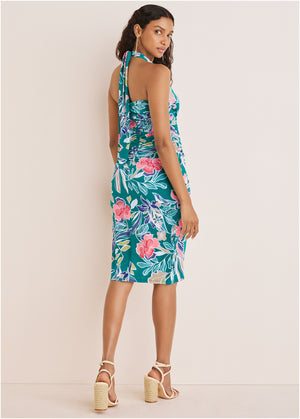 Halter wrap dress - Paradise Floral - thumbnail-2