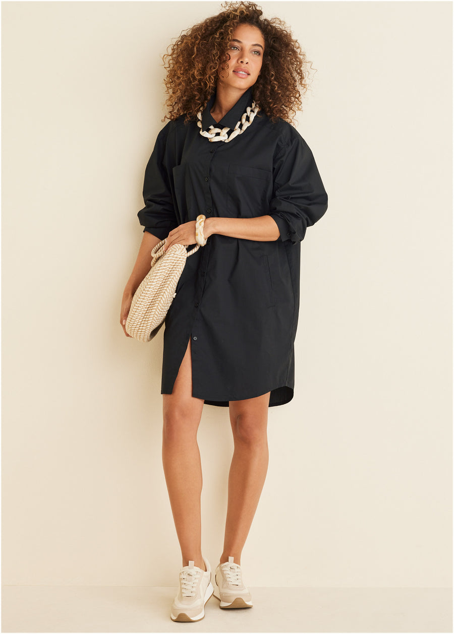 Shirt Dress - Black