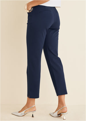 Raquel Straight Leg Pants - Navy - thumbnail-3