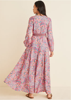 Tie-waist maxi dress - Venetian Paisley - thumbnail-2