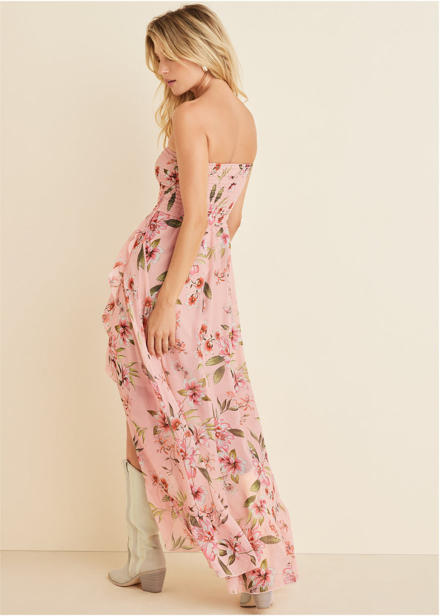 Strapless Smocked Dress - Ethereal Floral