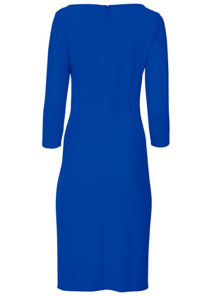 Ponte Ruched Dress - Blue - thumbnail-4