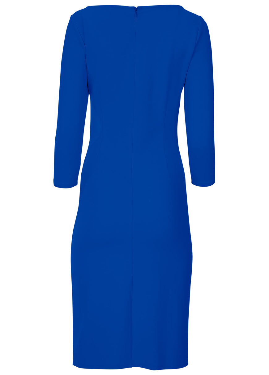 Robe midi froncée - Bleu