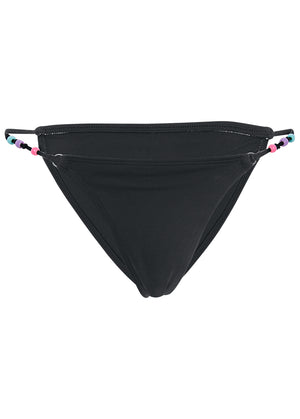 Beaded String Bikini Bottom - Black Beauty - thumbnail-3